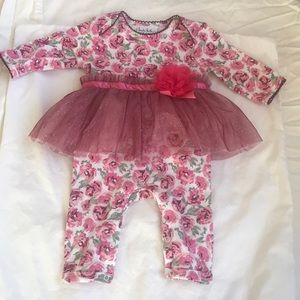 Infant onesie flower tu tu with head band